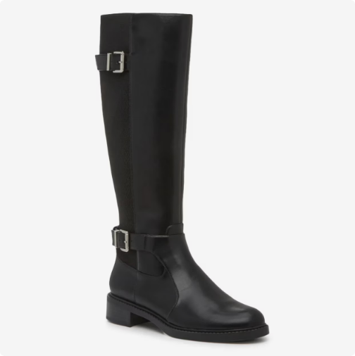 Women's Kelly & Katie Women's Sham Wide Width Wide Calf Knee High Riding Boot - Black Wide Women's Kelly & Katie Women's Sham Wide Width Wide Calf Knee High Riding Boot - Black Wide